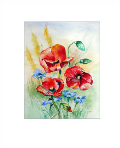 Korn – und Mohnblumen –  50 x60 cm (Nr.35)