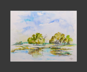 An der Neißemündung, 40×50 cm, Nr. 345