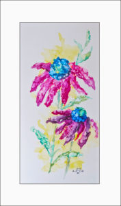 2020 Nr. 349 Blüten abstrakt ,Alcohol Ink, auf Keramikfliese