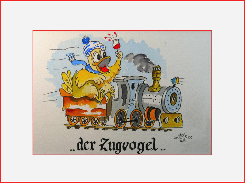 2022 Nr. 483 der Zugvogle  – Cartoon Aquarell