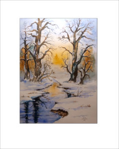 Eichen im Winterwald -40×50 cm (Nr. 265)